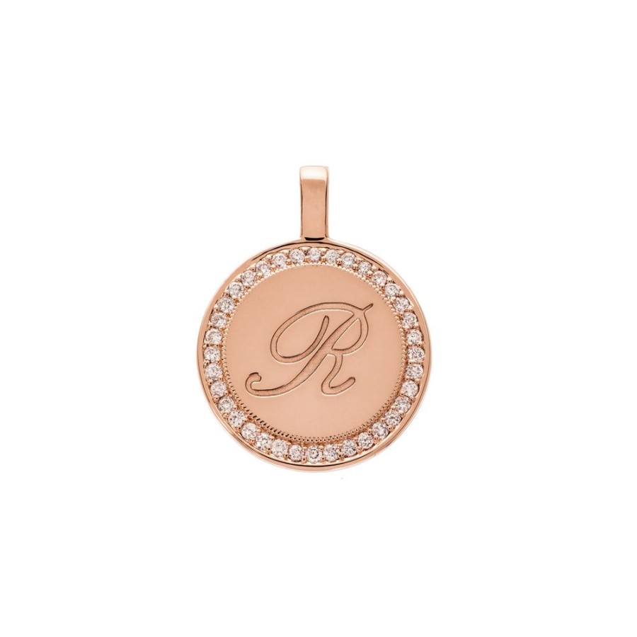 Pendants & Charms Sethi Couture | P.S. Large Rose Gold Round Charm With Diamonds