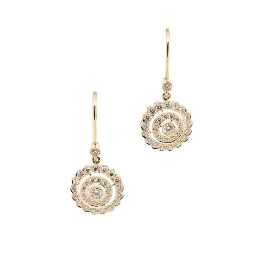 Earrings Sethi Couture | Concentric Diamond Drop Earrings