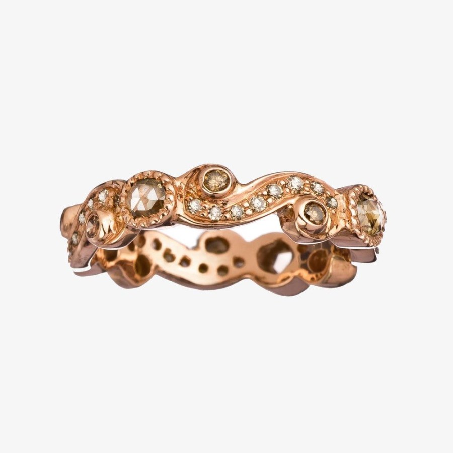 Stack Bands Sethi Couture | Scroll Champagne Diamond Band