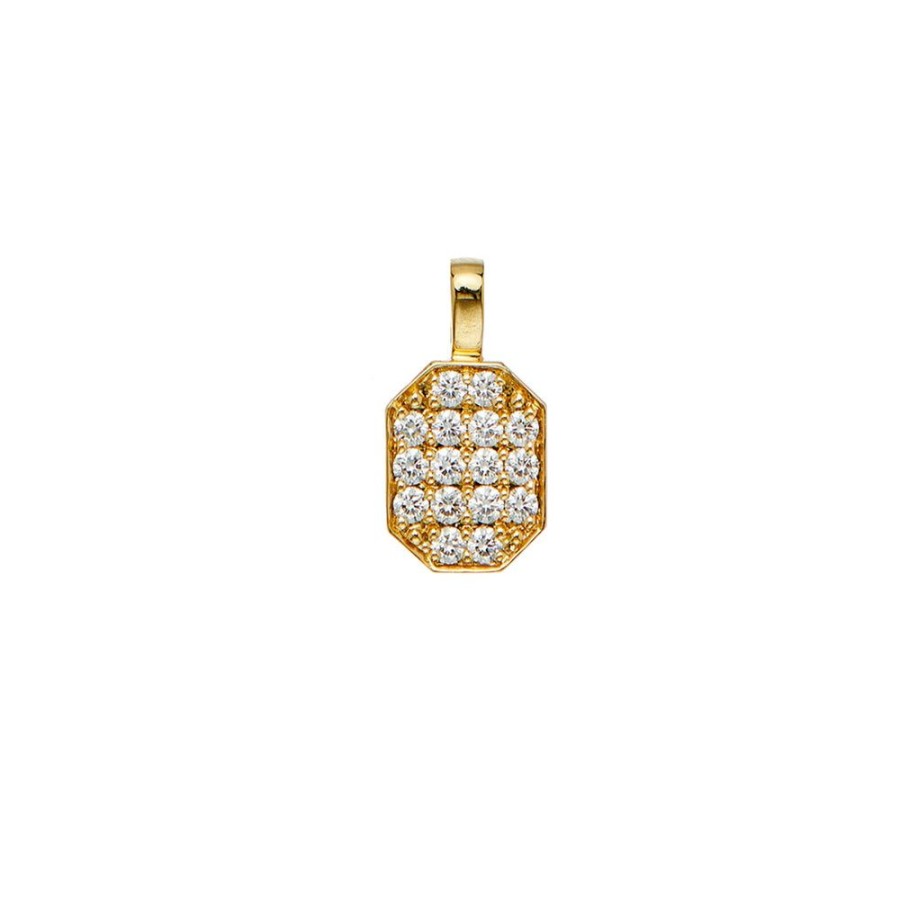 Pendants & Charms Sethi Couture | P.S. Small Yellow Gold Diamond Tag Charm