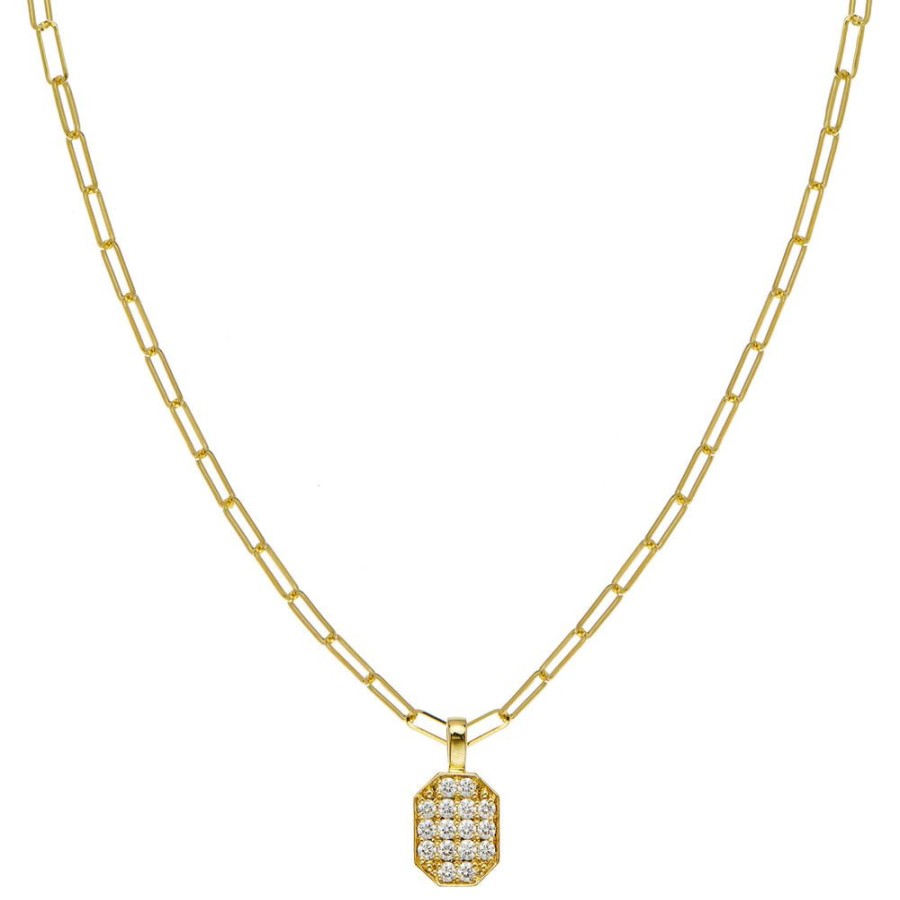 Pendants & Charms Sethi Couture | P.S. Small Yellow Gold Diamond Tag Charm