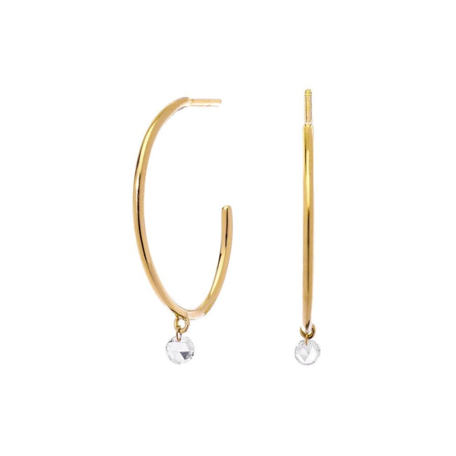 Earrings Sethi Couture | Cien Rose Cut Diamond Hoops