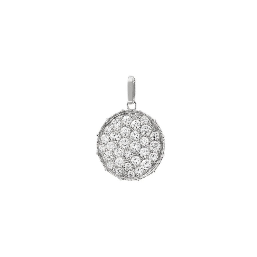 Pendants & Charms Sethi Couture | Confetti White Gold Diamond Disc Pendant