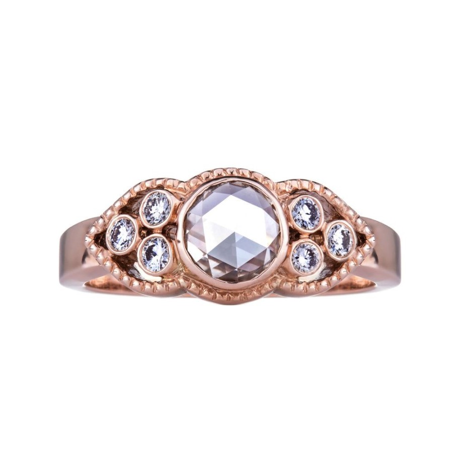 Rings Sethi Couture | Ella Champagne Rose Cut Diamond Rose Gold Ring