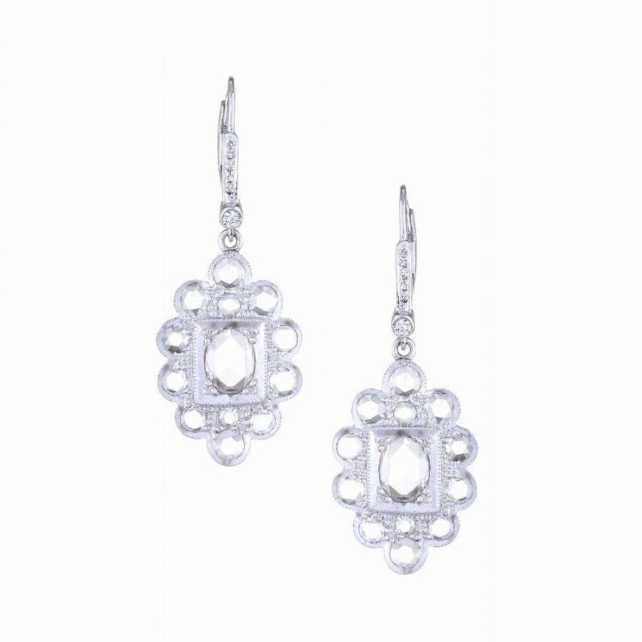 Exclusives Sethi Couture | Jharokha Rose Cut Diamond Drop Earrings