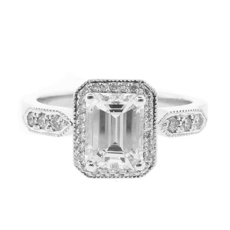 Rings Sethi Couture | Deco Emerald Cut Diamond White Gold Ring