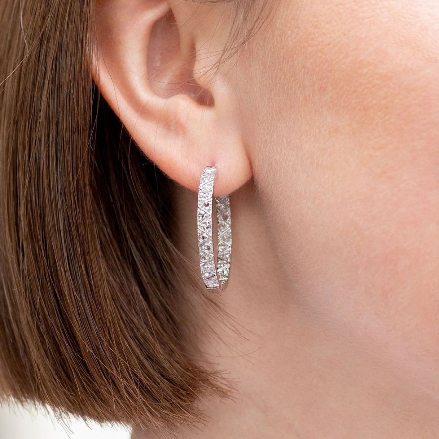 Earrings Sethi Couture | Stella Rose Cut Diamond Hoops