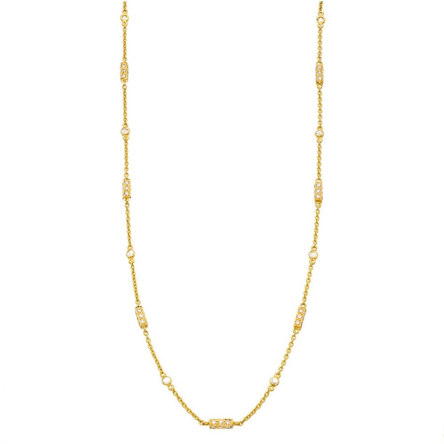 Chains Sethi Couture | Barrel Diamond Chain Yellow Gold