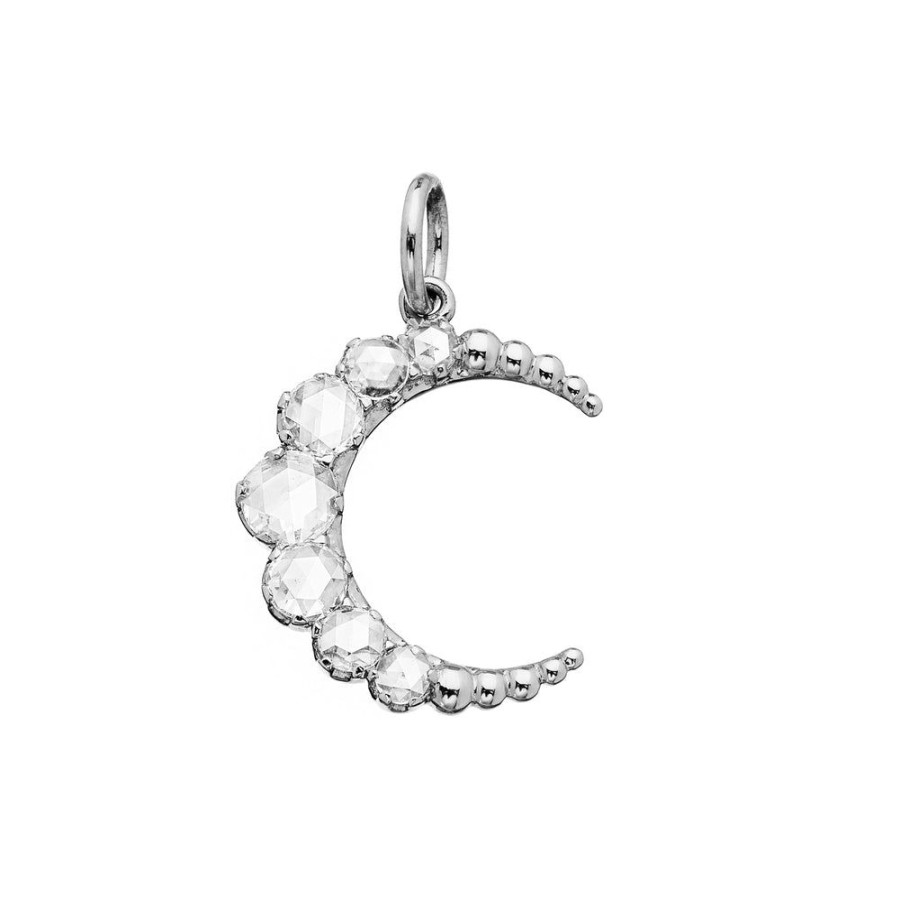 Pendants & Charms Sethi Couture | Large Crescent Rose Cut Diamond Charm