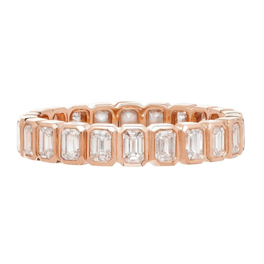 Stack Bands Sethi Couture | Nea Radiant Cut Diamond Rose Gold Band