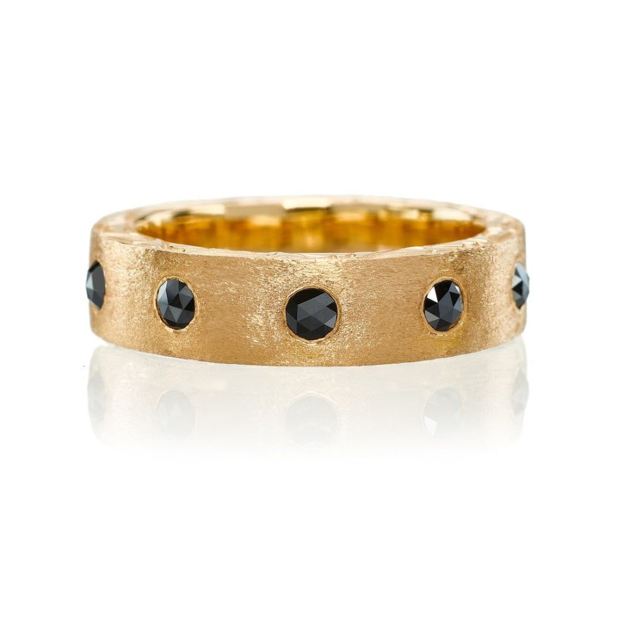 Stack Bands Sethi Couture | Dunes Wide Black Rose Cut Diamond Band