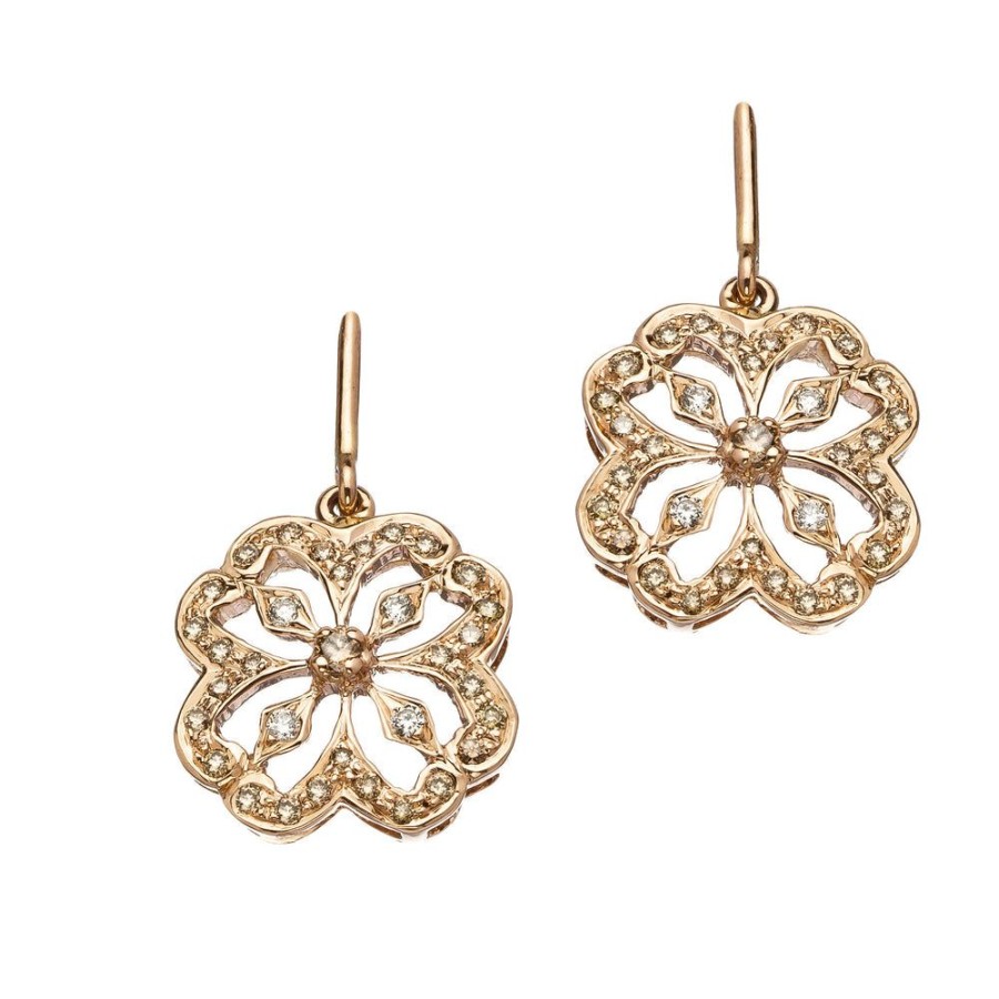 Earrings Sethi Couture | Clover Champagne Diamond Drop Earrings