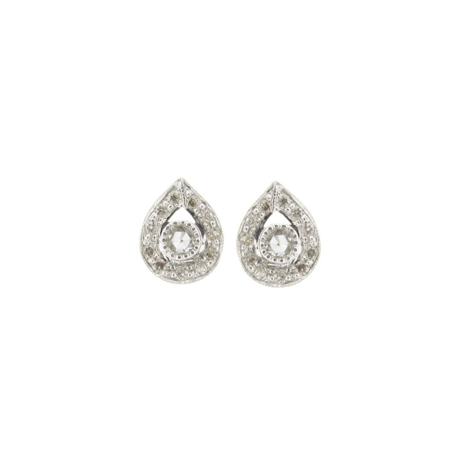 Earrings Sethi Couture | Plume Rose Cut Diamond Stud Earrings