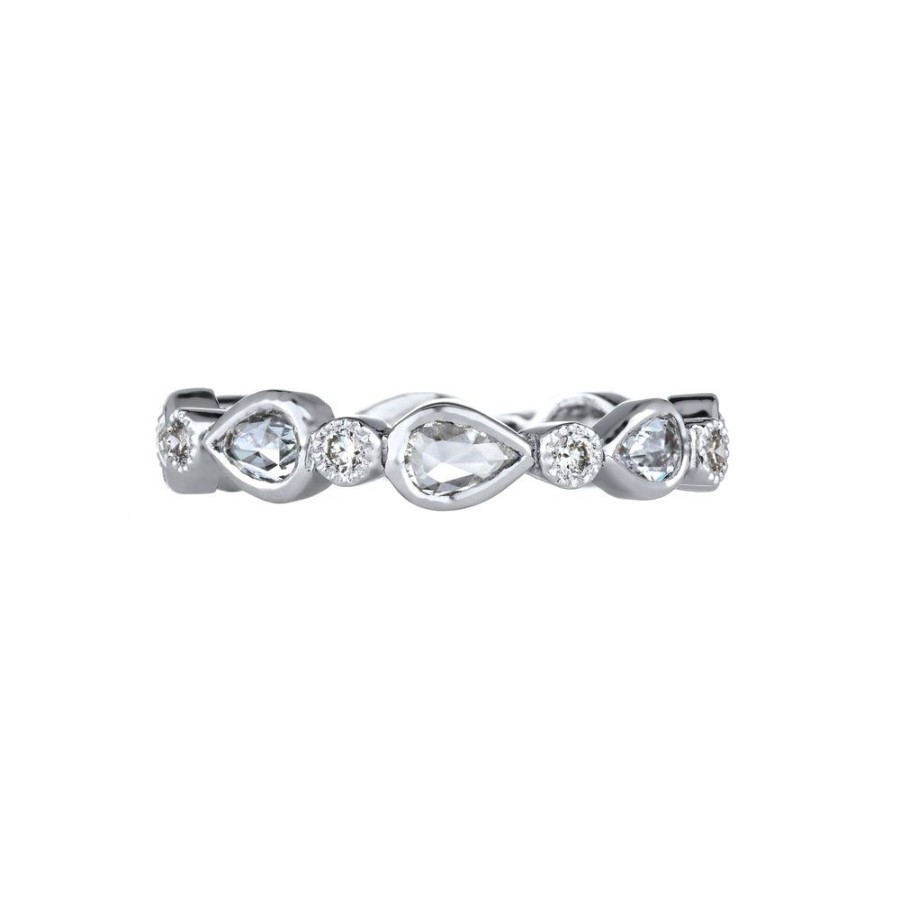 Stack Bands Sethi Couture | Fine Vine Pear Rose Cut Diamond Band