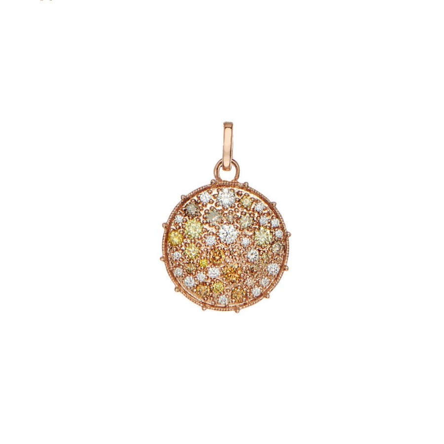 Pendants & Charms Sethi Couture | Confetti Rose Gold Multi-Color Diamond Disc Pendant