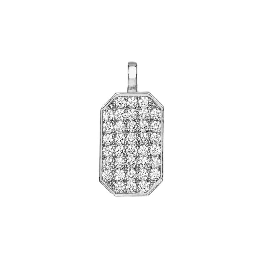 Pendants & Charms Sethi Couture | P.S. Large White Gold Diamond Tag Charm