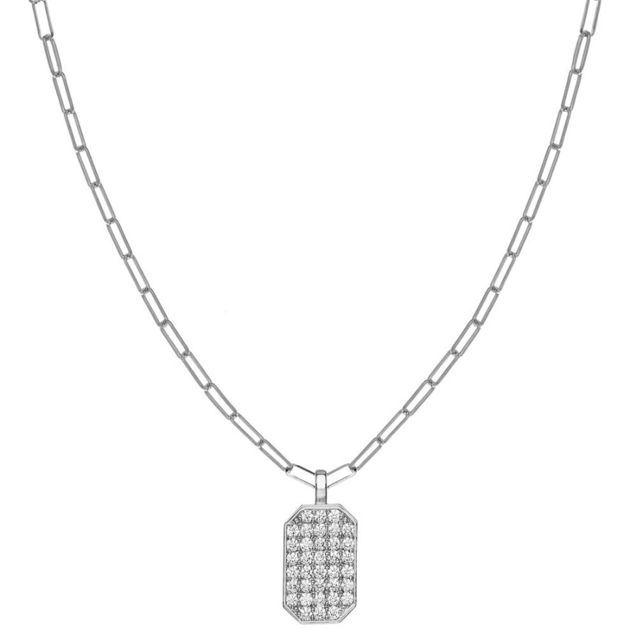 Pendants & Charms Sethi Couture | P.S. Large White Gold Diamond Tag Charm