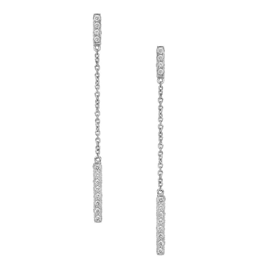 Earrings Sethi Couture | Barrel Long Diamond Earrings