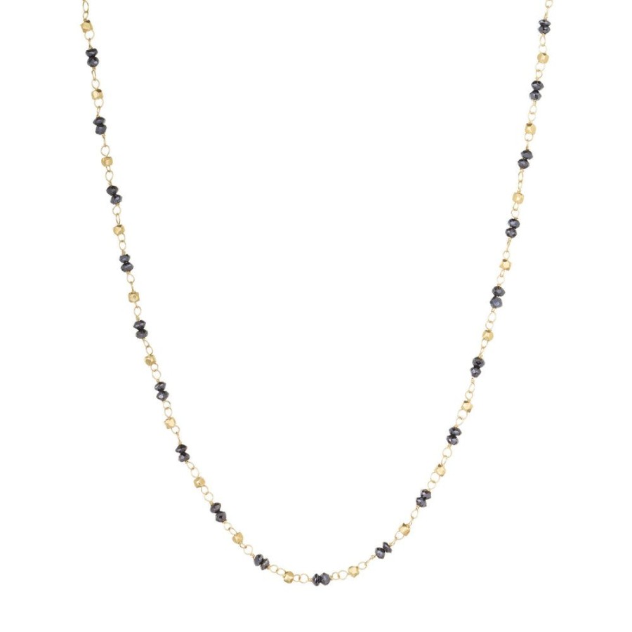 Best Sellers Sethi Couture | Leila Black Diamond Chain With Gold Cubes