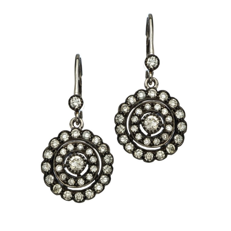 Earrings Sethi Couture | Concentric Diamond Drop Earrings