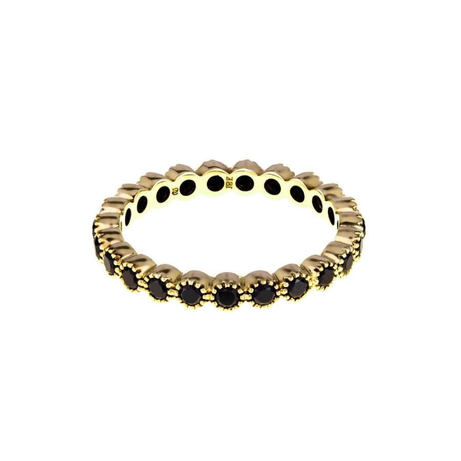 Best Sellers Sethi Couture | Bezel Black Diamond Band Yellow Gold