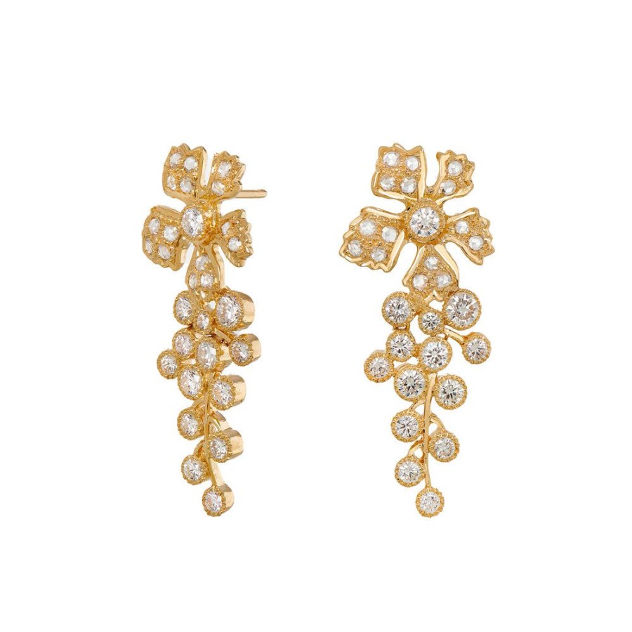 Best Sellers Sethi Couture | Enchanted Garden Diamond Long Earrings