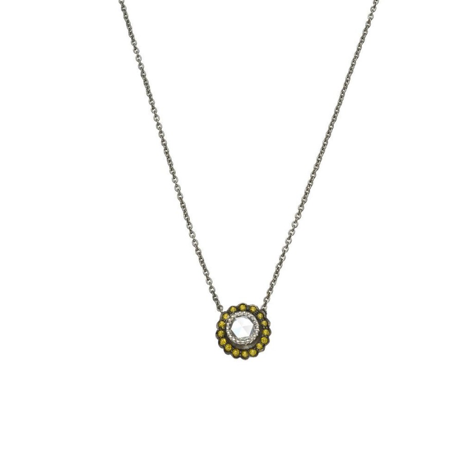 Necklaces Sethi Couture | True Romance Rose Cut And Green Diamond Necklace