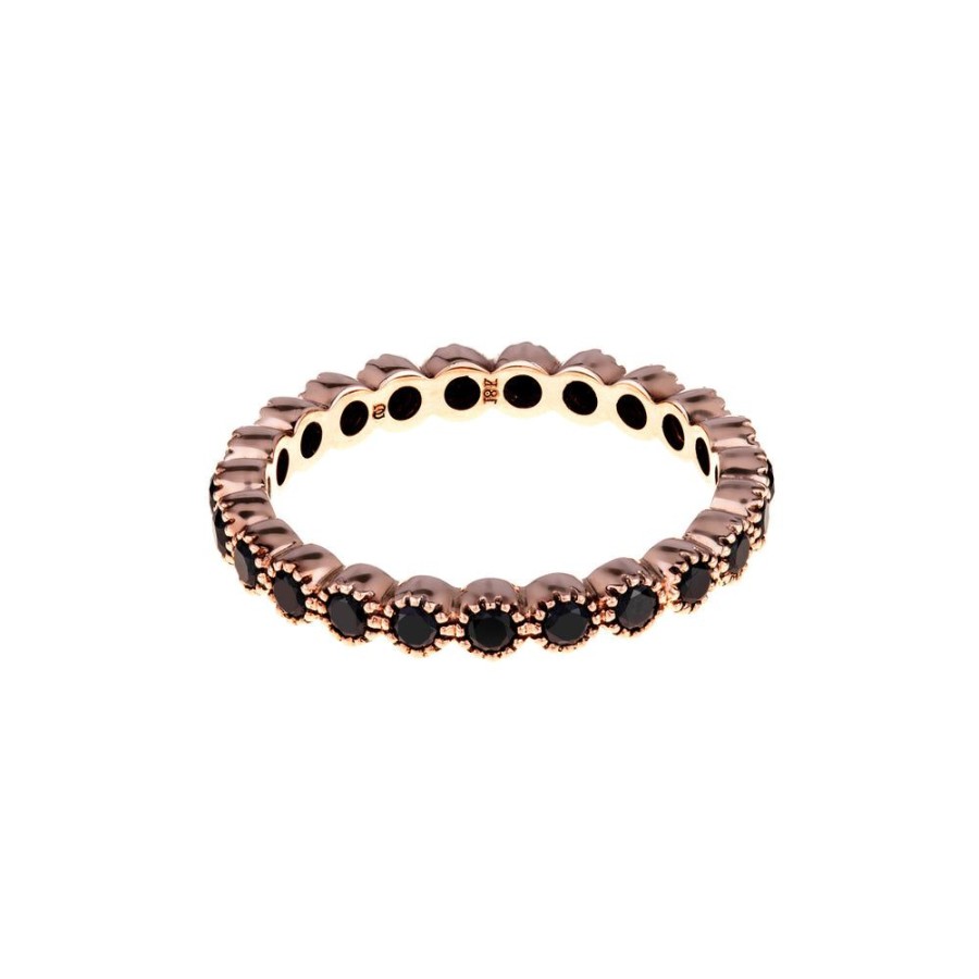 Stack Bands Sethi Couture | Bezel Black Diamond Band Rose Gold