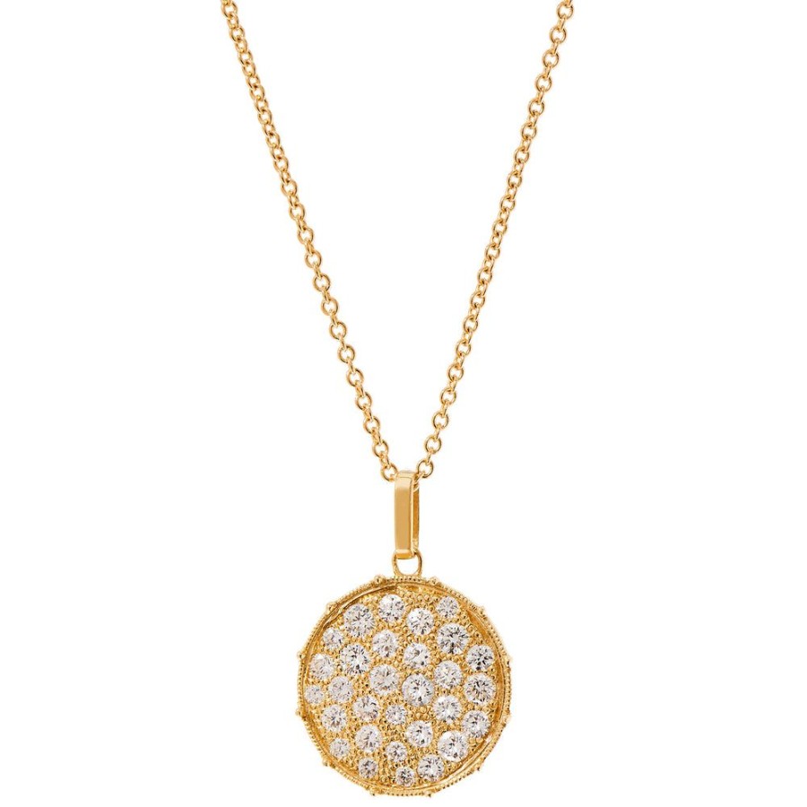 Pendants & Charms Sethi Couture | Confetti Yellow Gold Diamond Disc Pendant