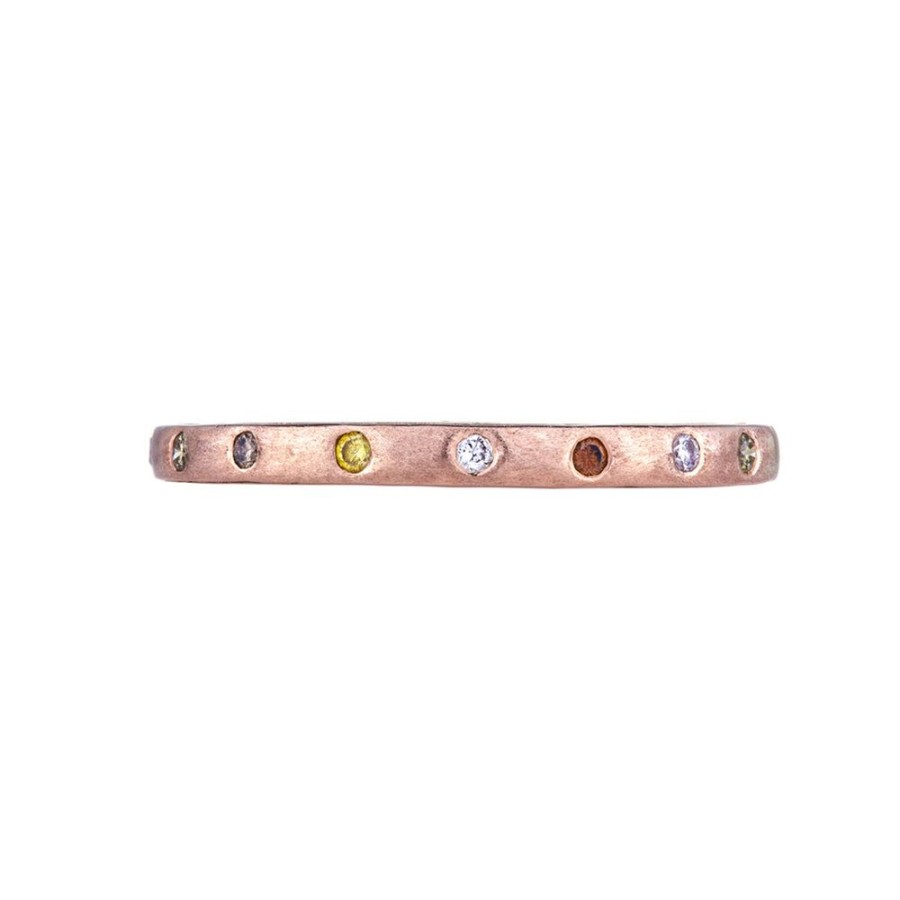 Stack Bands Sethi Couture | Dunes Narrow Multi-Color Diamond Brushed Band