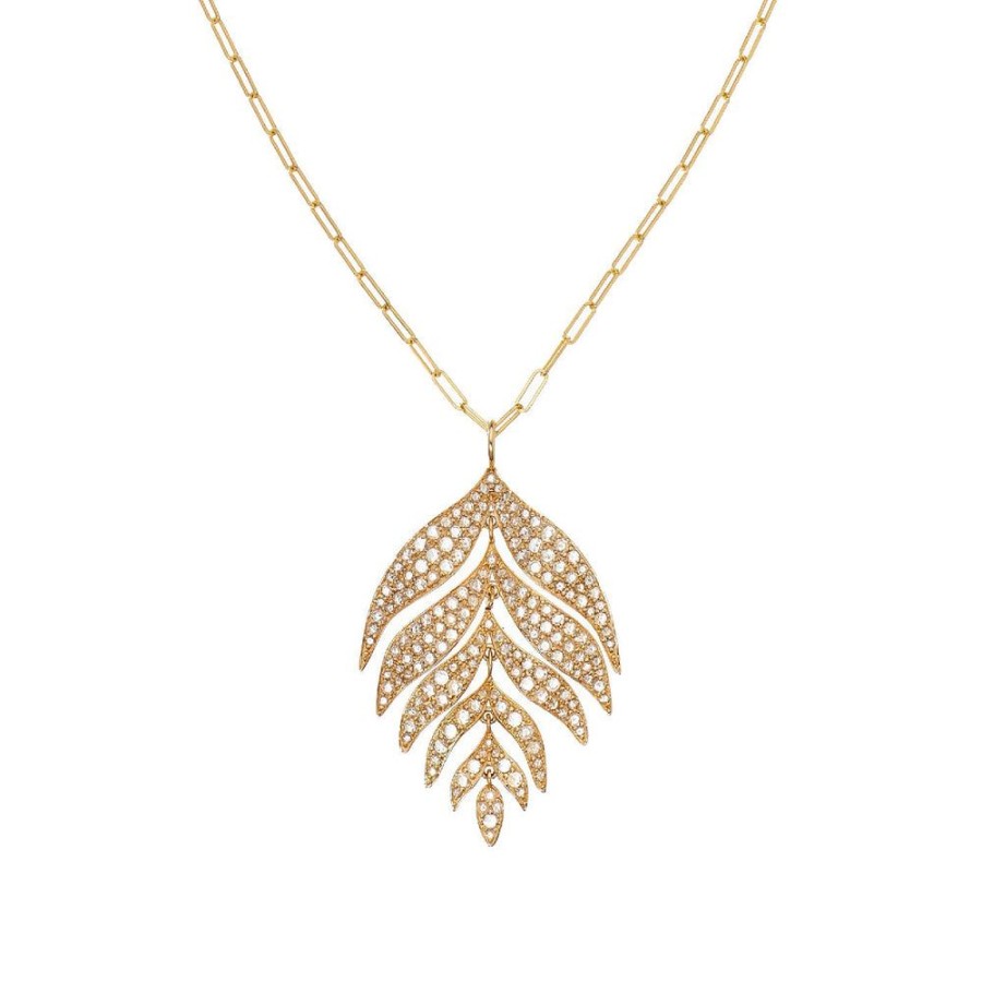 Necklaces Sethi Couture | Feuille Rose Cut Diamond Large Necklace