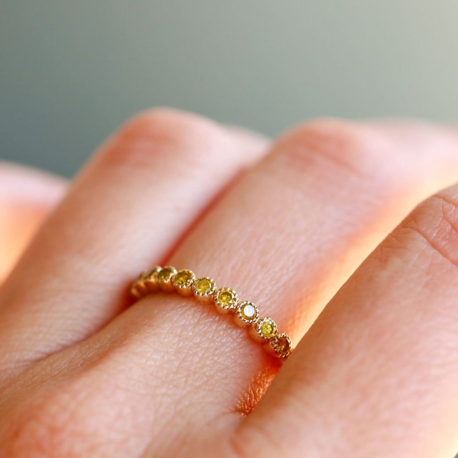 Stack Bands Sethi Couture | Bezel Yellow Diamond Band