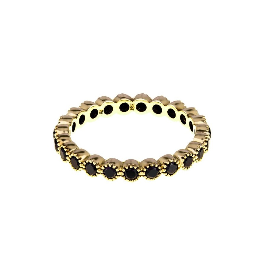 Stack Bands Sethi Couture | Bezel Black Diamond Band Yellow Gold