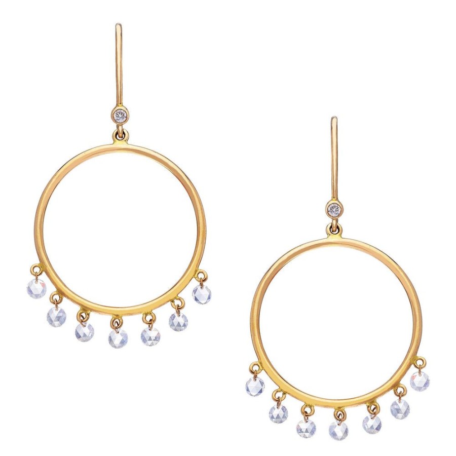 Holiday Collection Sethi Couture | Cien Rose Cut Diamond Circle Drop Earrings