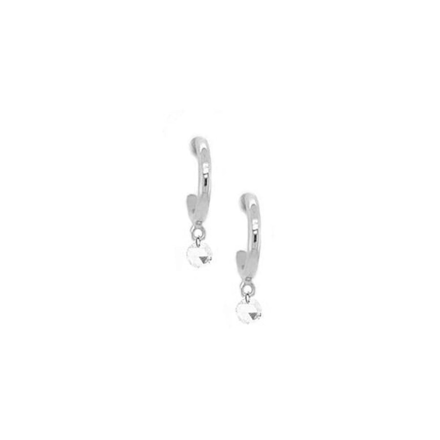 Earrings Sethi Couture | Cien Rose Cut Diamond Mini Hoops