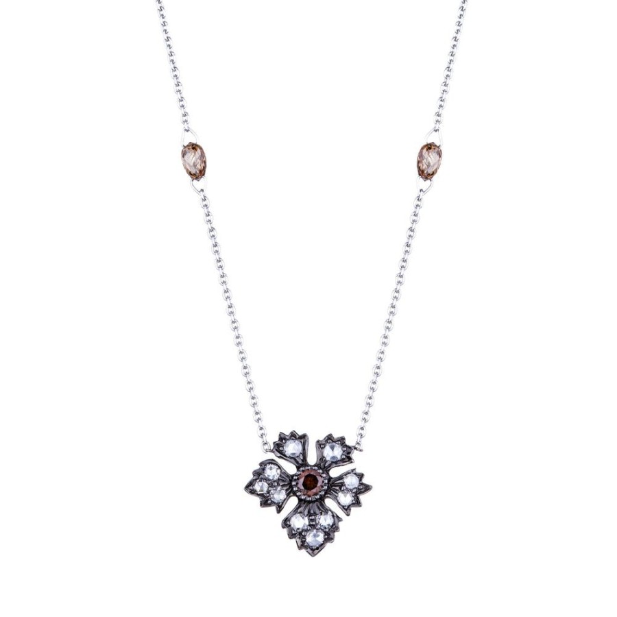 Necklaces Sethi Couture | Enchanted Garden Champagne Briolette And Rose Cut Diamond Necklace