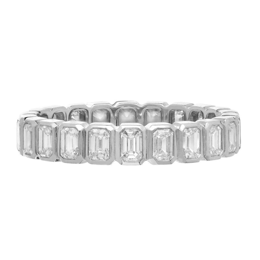 Stack Bands Sethi Couture | Nea Radiant Cut Diamond White Gold Band