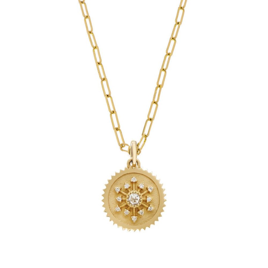 Necklaces Sethi Couture | Leena Rose Cut Diamond Medallion Necklace