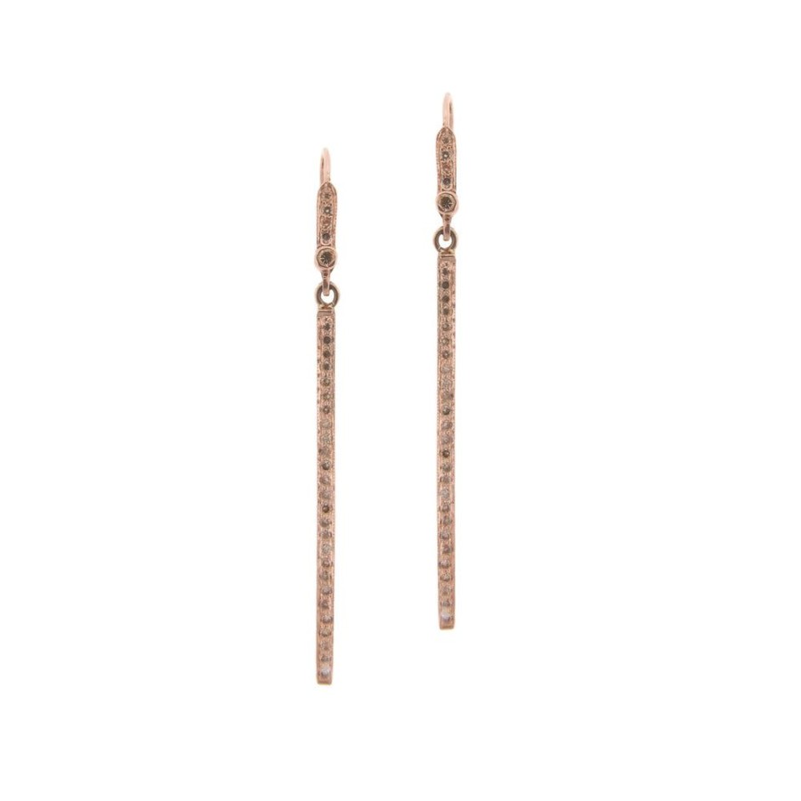 Earrings Sethi Couture | Alice Champagne Diamond Earrings Rose Gold