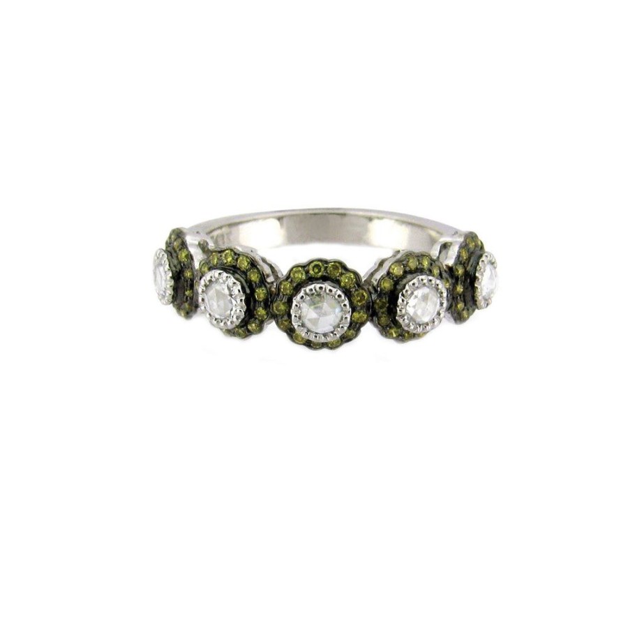 Rings Sethi Couture | True Romance 5 Stone Rose Cut And Green Diamond Ring