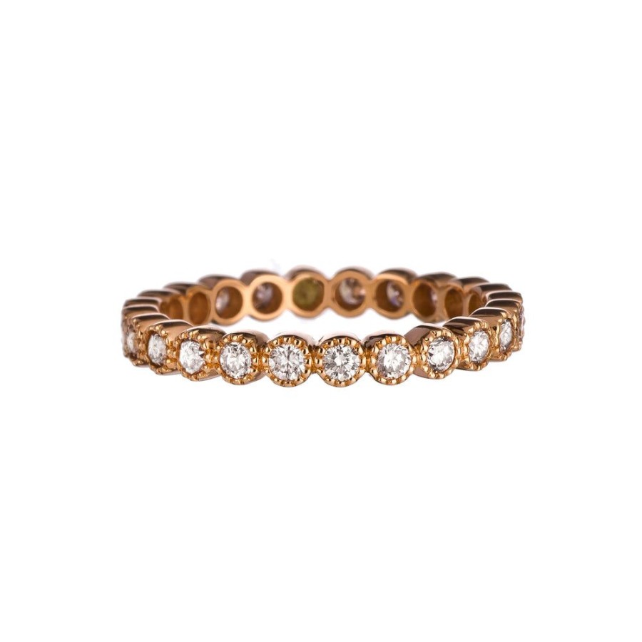 Stack Bands Sethi Couture | Bezel White Diamond Rose Gold Band