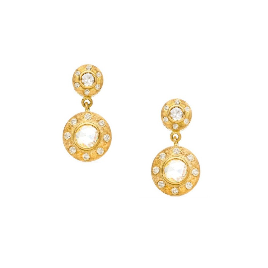 Earrings Sethi Couture | Dunes Rose Cut Diamond Double Drop Classic Earrings