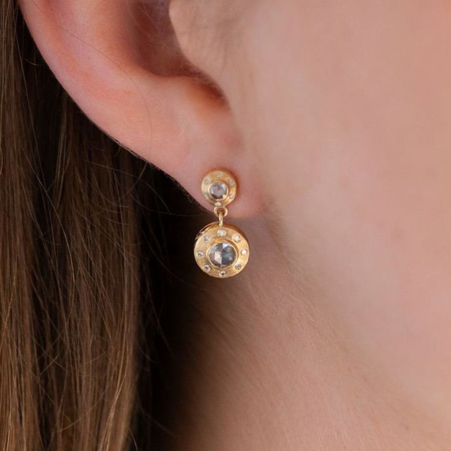 Earrings Sethi Couture | Dunes Rose Cut Diamond Double Drop Classic Earrings