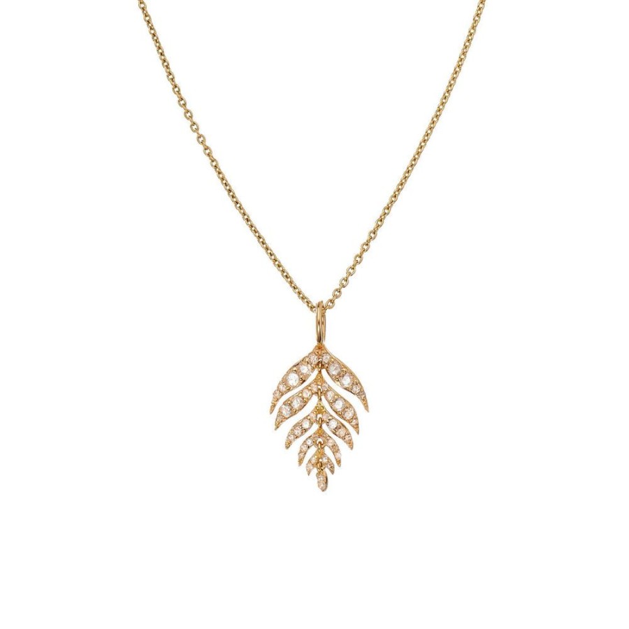 Holiday Collection Sethi Couture | Feuille Rose Cut Diamond Small Necklace