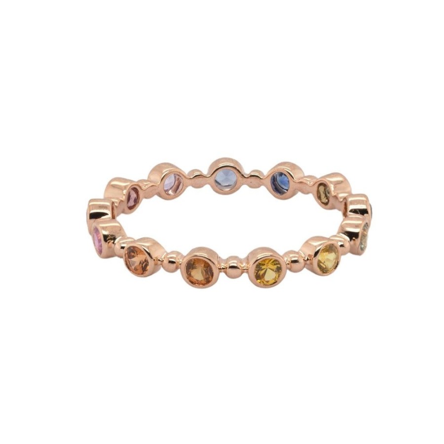 Stack Bands Sethi Couture | Rainbow Sapphire Petite Bubble Band